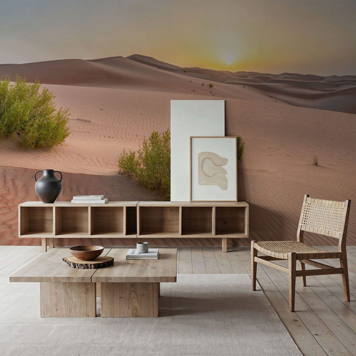 Desert Greens Mural Wallpaper - room preview 06