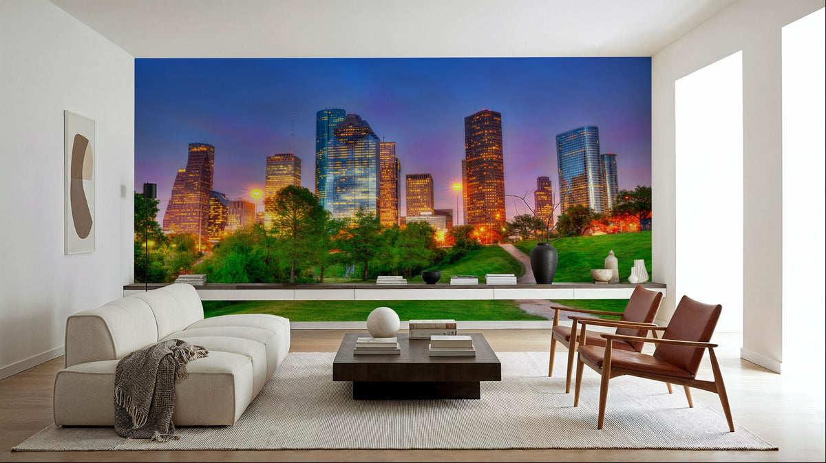 Lush Houston Sunset Mural Wallpaper - room preview 06