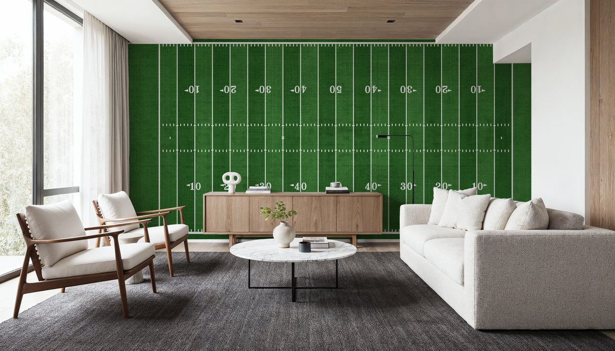 Gridiron Mural Wallpaper - room preview 06