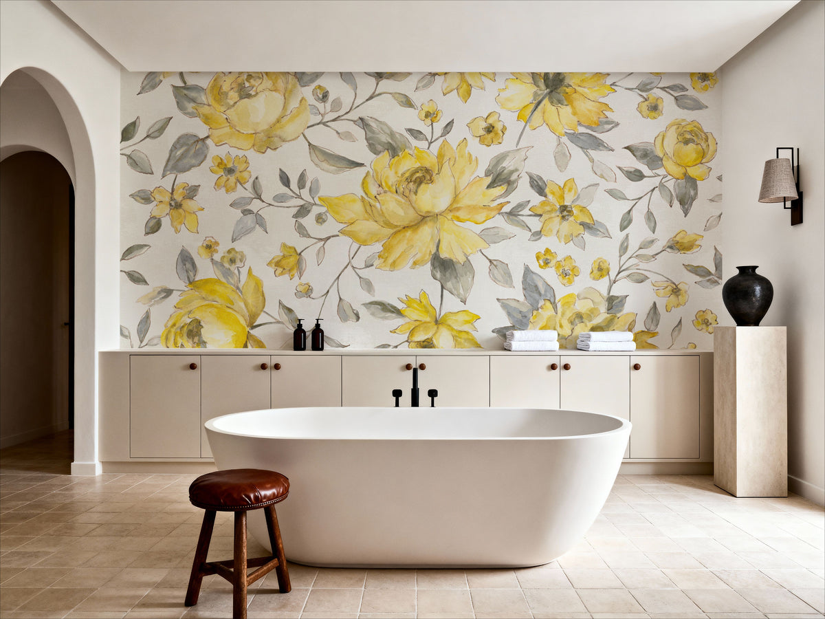 Sunny Flowers Mural Wallpaper - room preview 06