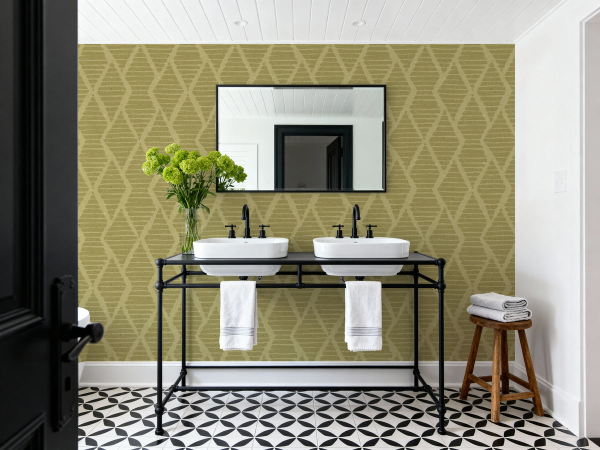 Harvest Time Swamp Green Mural Wallpaper - room preview 06