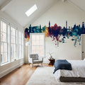 Stuttgart Germany Skyline Blue & Bronze Mural Wallpaper - room preview 06