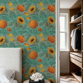 Pumpkin Harvest Blue Mural Wallpaper - room preview 06