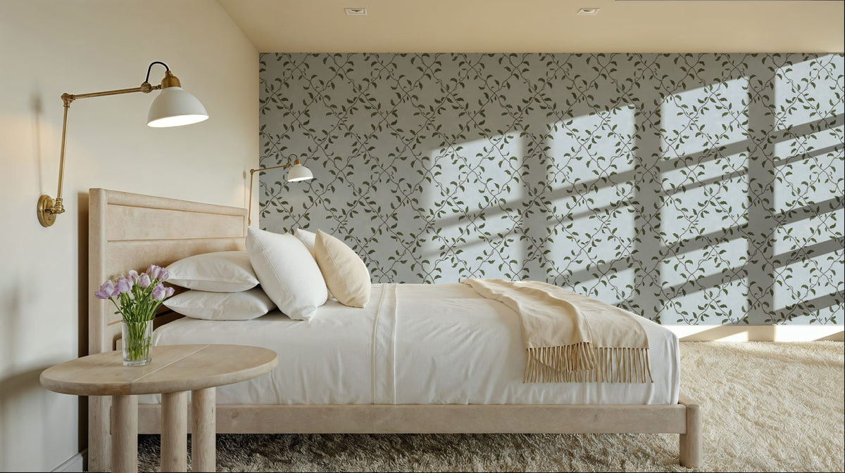 Emerald Trellis, Sky Mural Wallpaper - room preview 06