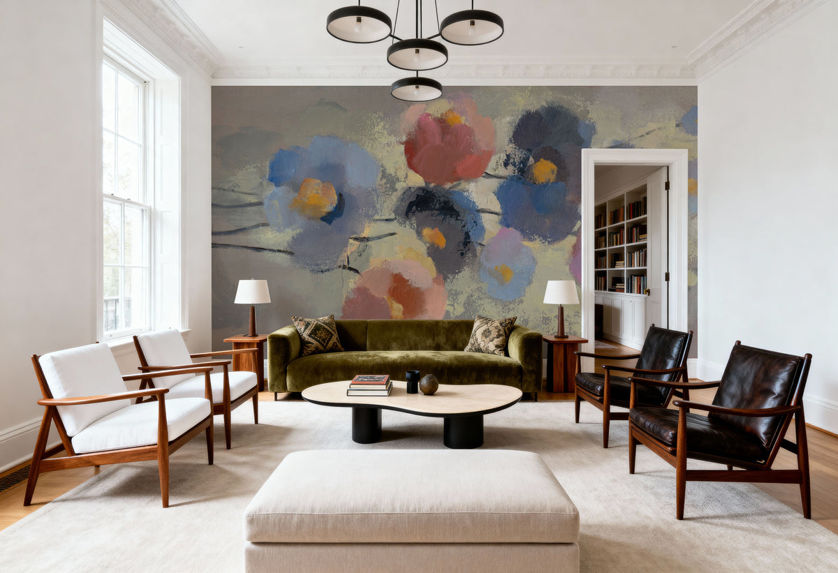 Delicate Floral I Mural Wallpaper - room preview 06