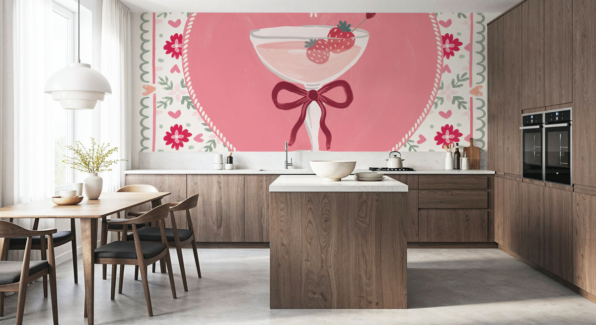 Blooming Hearts VI Cocktail Mural Wallpaper - room preview 06