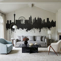 Las Vegas Nevada Skyline Black & White Mural Wallpaper - room preview 06