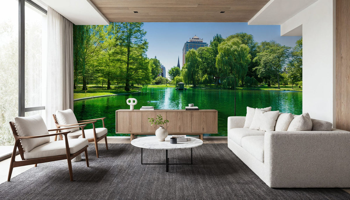 Boston Common Lake Mural Wallpaper - room preview 06