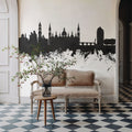 Zaragoza Spain Skyline Black & White Mural Wallpaper - room preview 06
