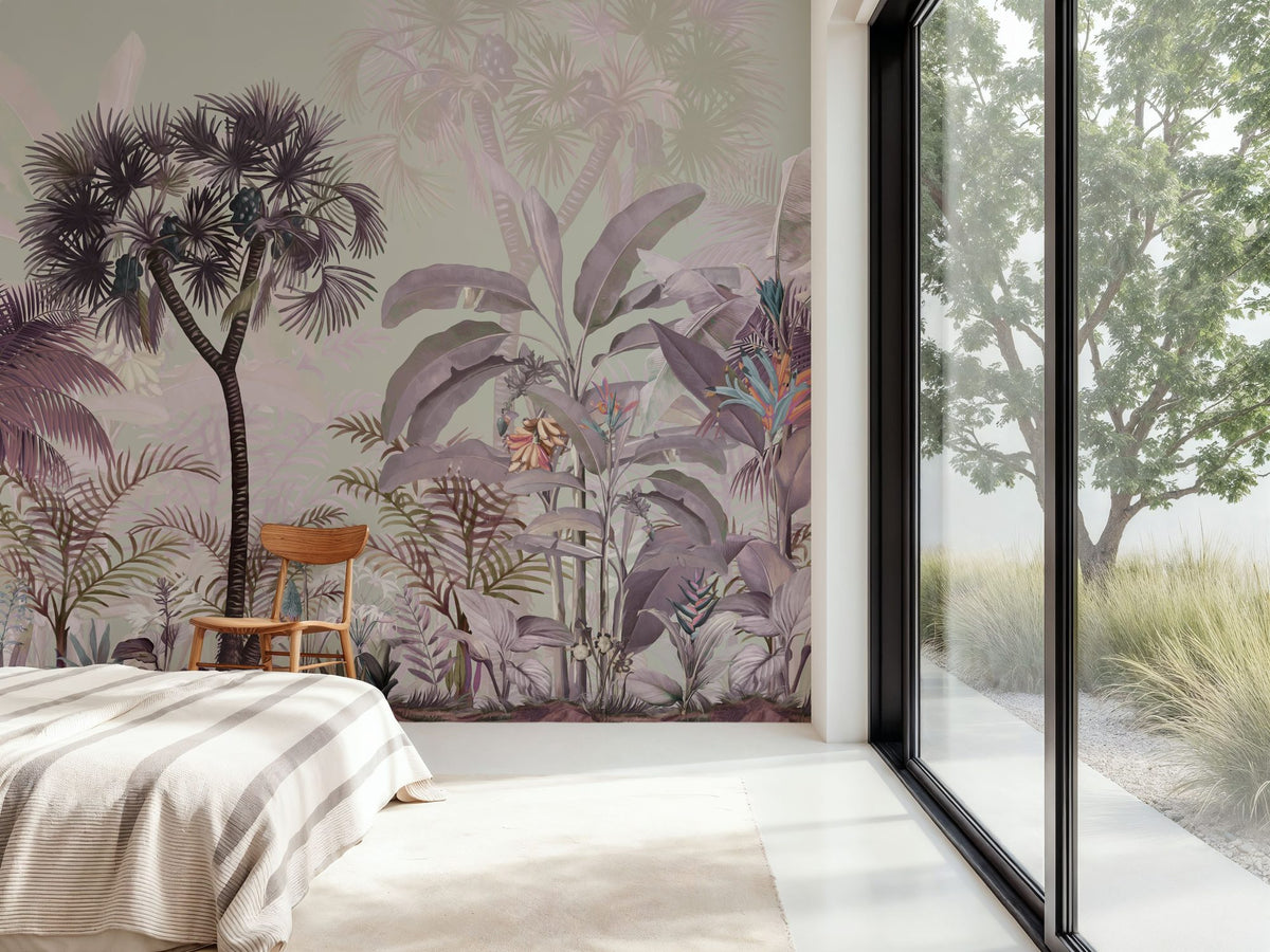 Tropical Forest Strolls Greenlight Mural Wallpaper - room preview 06