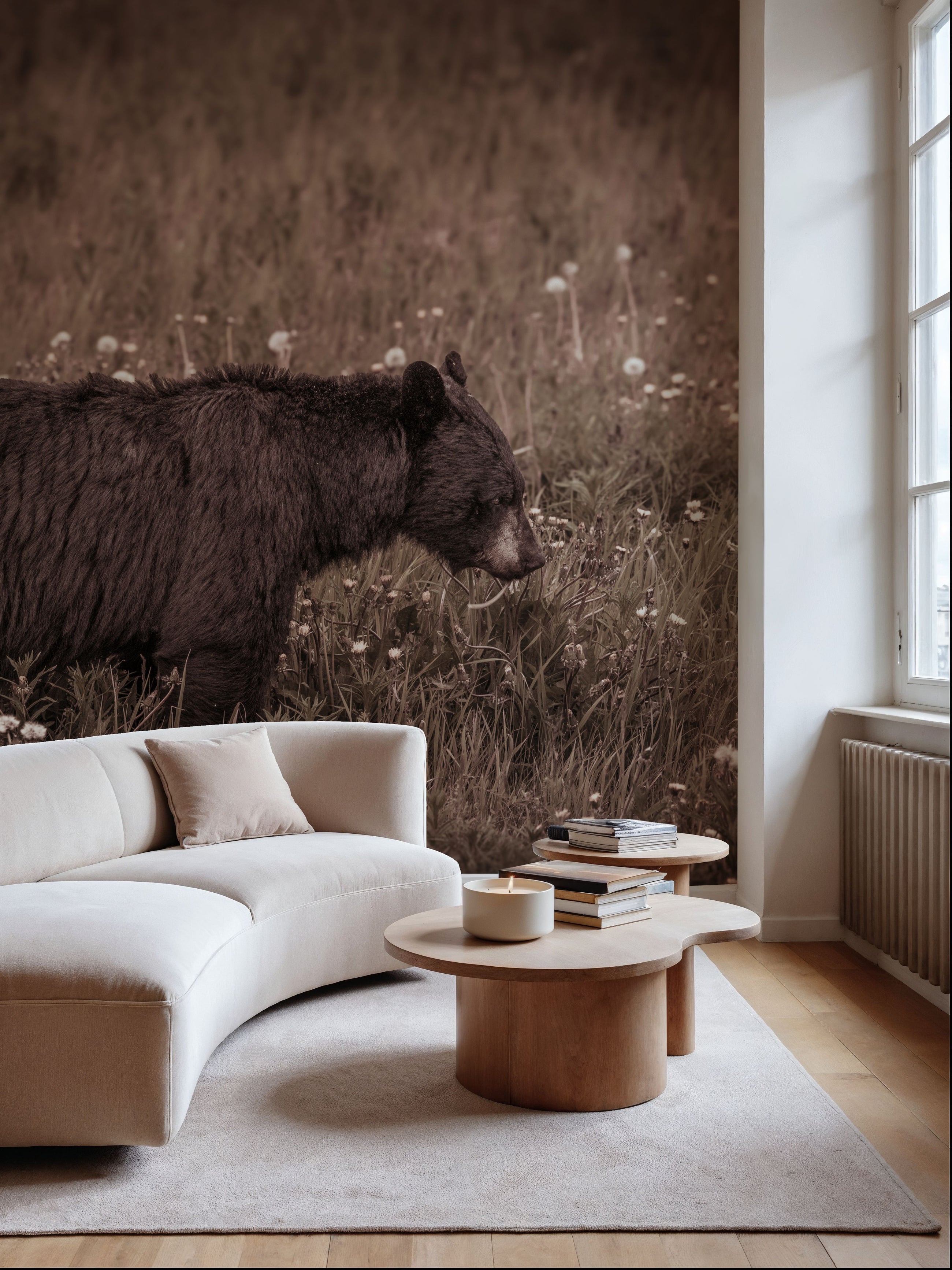 Black Bear Meadow Mural Wallpaper