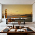 Crimson Bridge At Dusk Mural Wallpaper - room preview 06