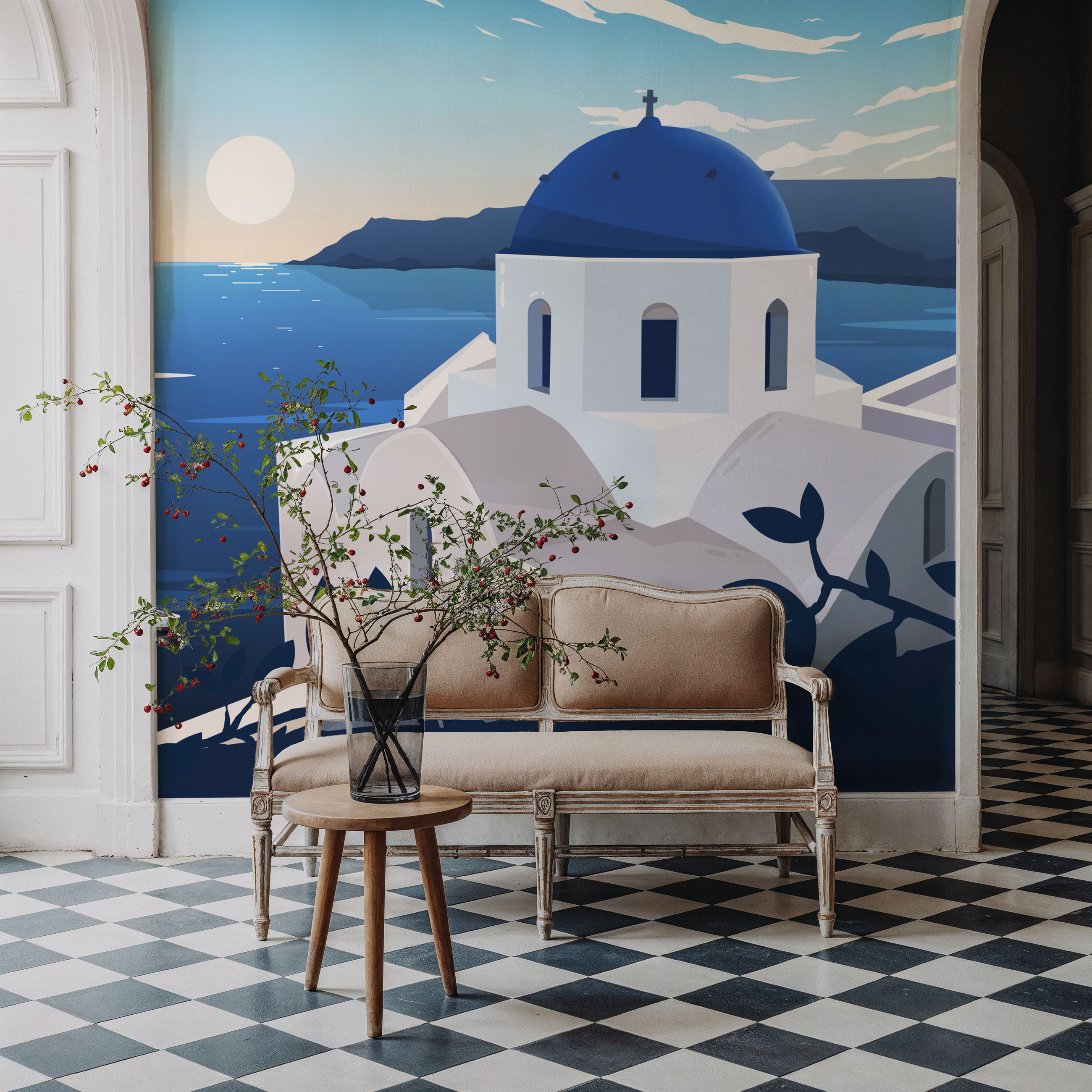Travel Santorini Mural Wallpaper
