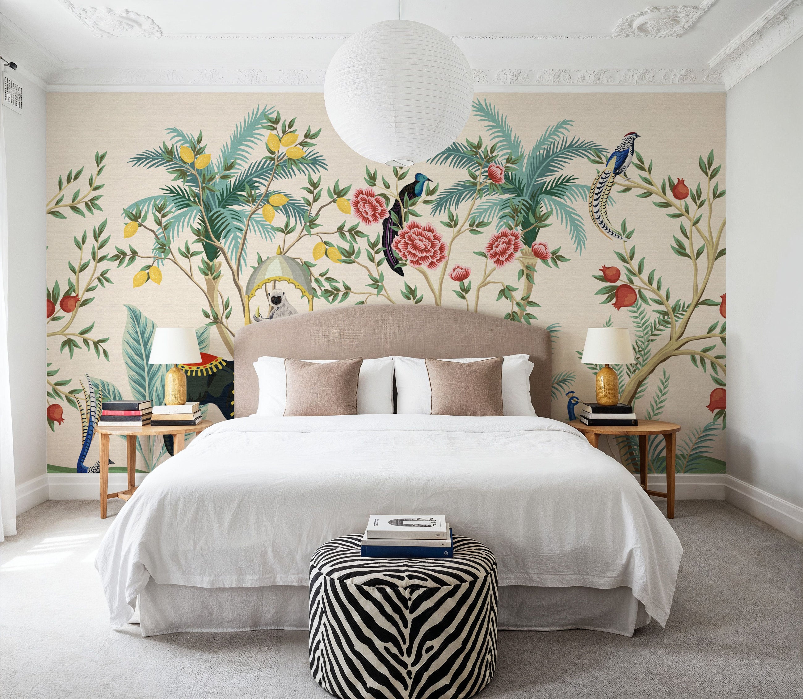 Tropical Palace Garden Mural Wallpaper
