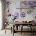 Watercolor Geometry Purple Mural Wallpaper - room preview 06