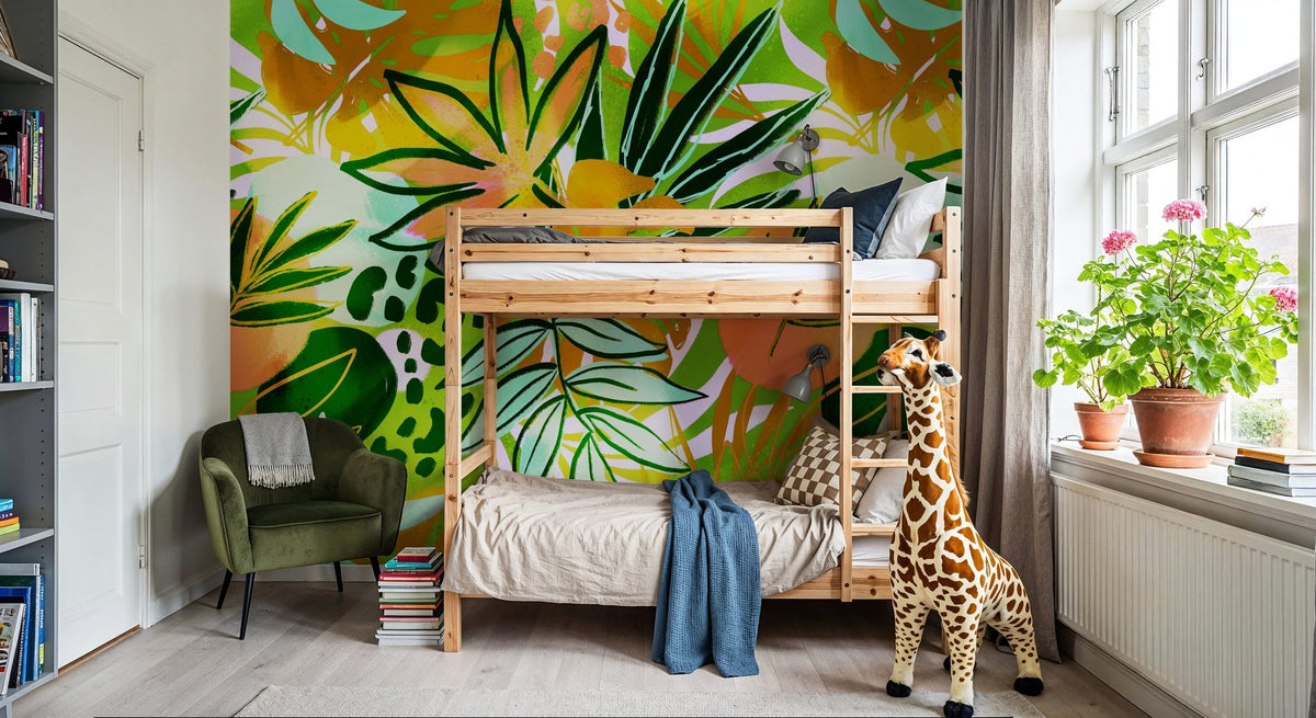 Hawaiian Leaves Mural Wallpaper - room preview 06