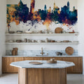 Pisa Italy Skyline Blue & Bronze Mural Wallpaper - room preview 06