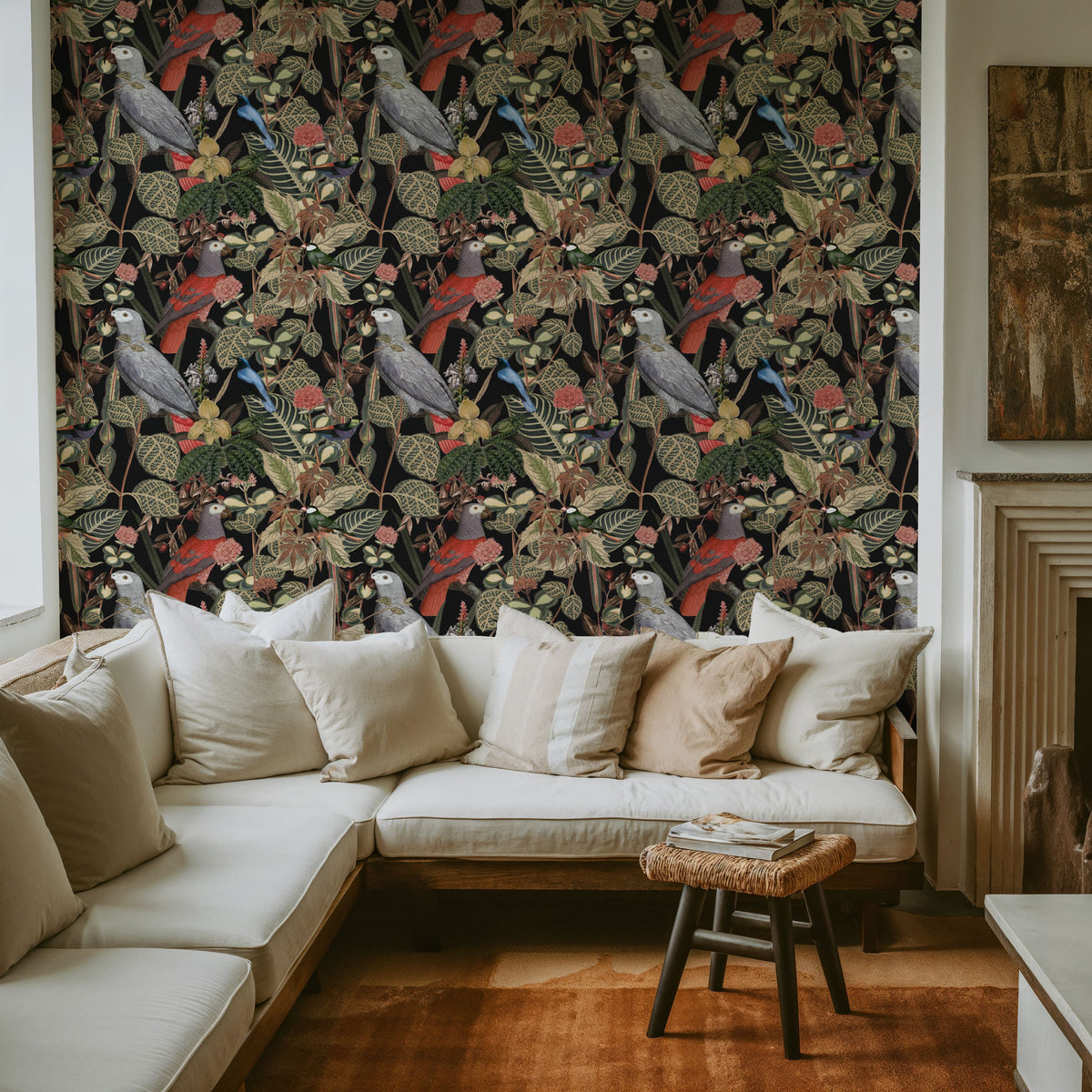 Jungle Bird Mural Wallpaper - room preview 06