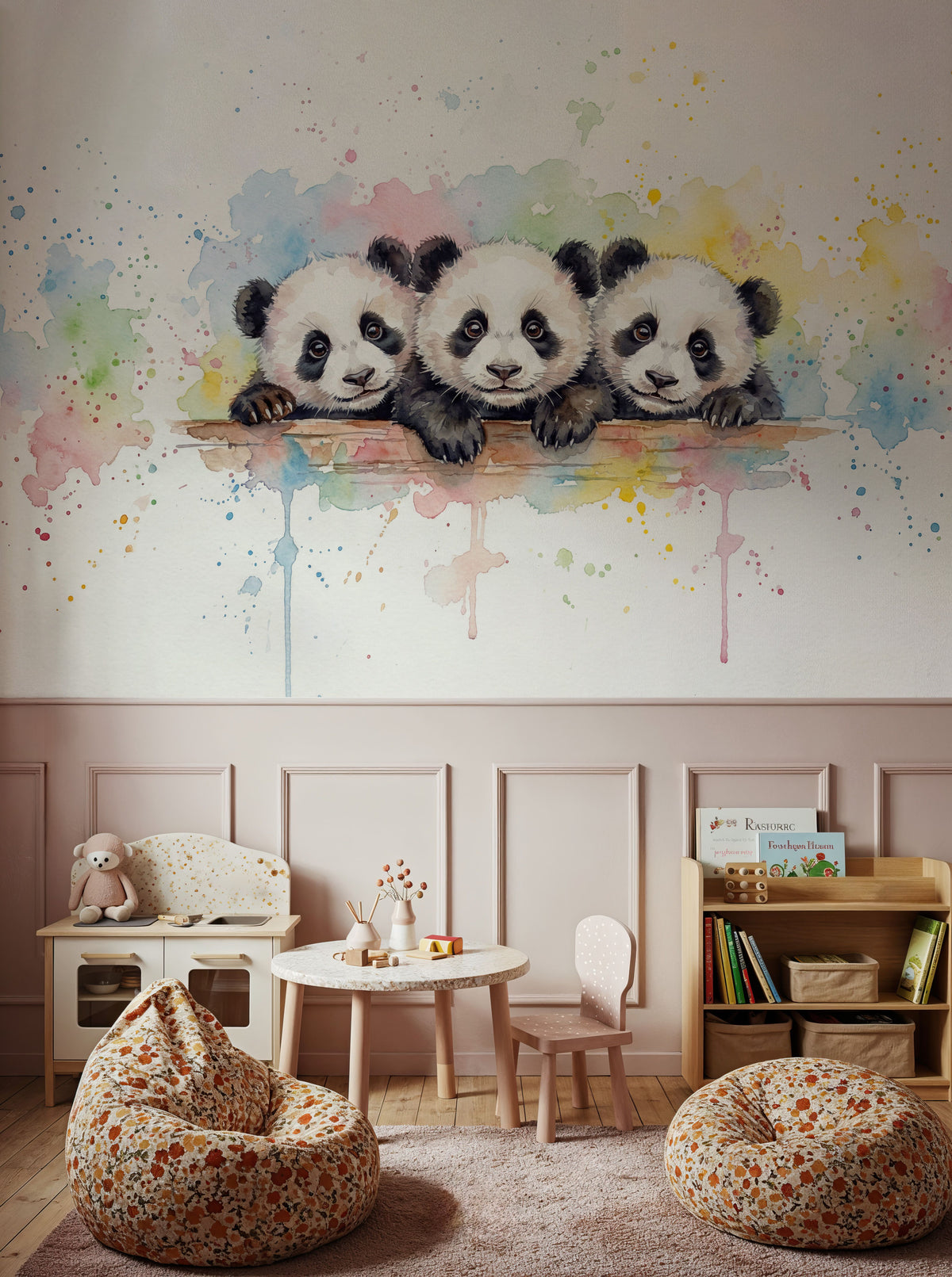 Panda - Cute Baby Animals Series Mural Wallpaper - room preview 06
