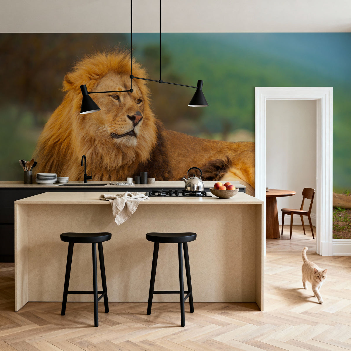 Lion Rest Mural Wallpaper - room preview 06