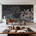 Tropical Forest Strolls Dark Green Mural Wallpaper - room preview 06