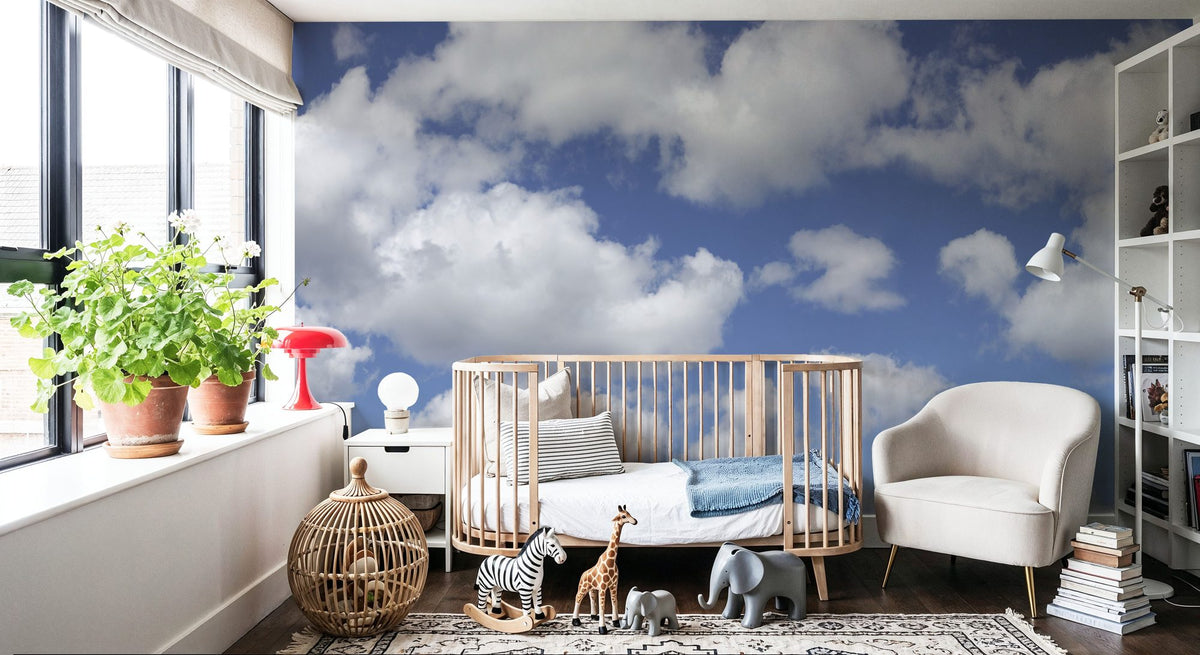 Puff Puff Cloud Mural Wallpaper - room preview 06