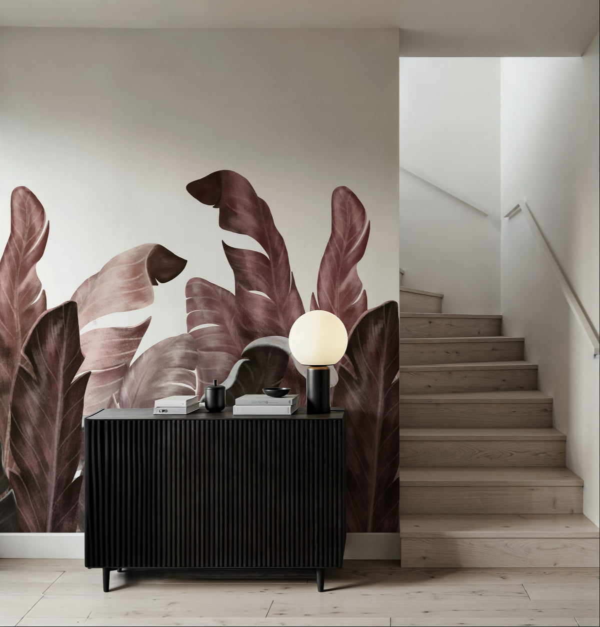 Leaves in Que Mural Wallpaper - room preview 06