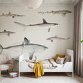 Sharks of the Pacific Ocean Mural Wallpaper - room preview 06