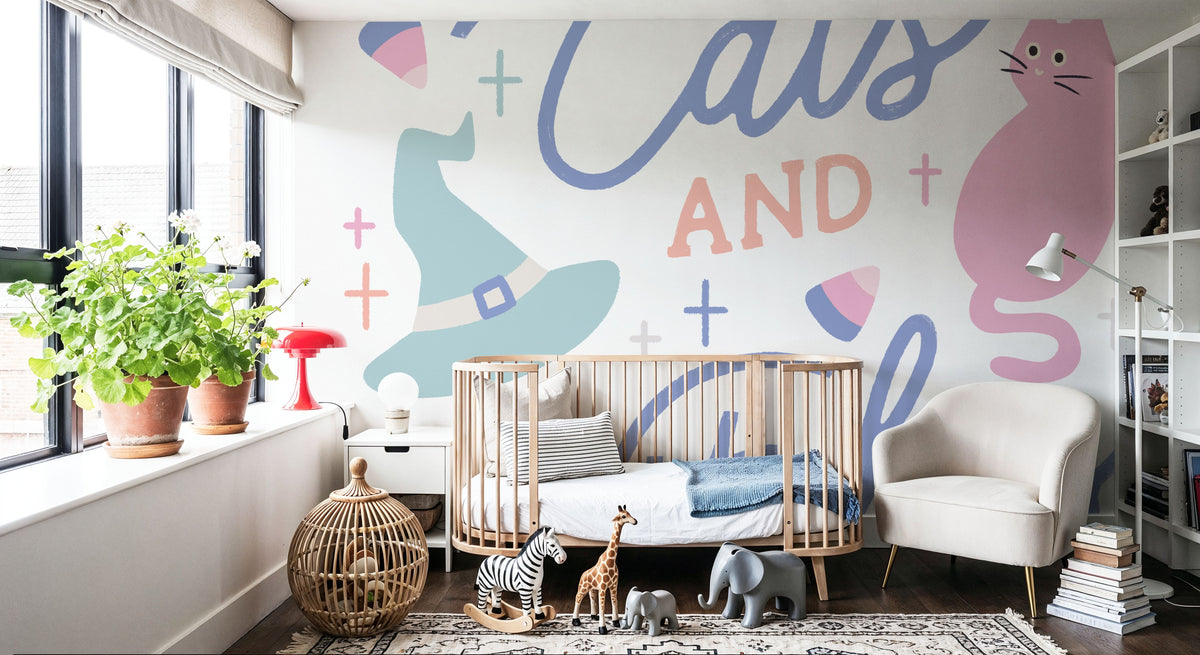 Trick or Treat VI Pastel Mural Wallpaper - room preview 06