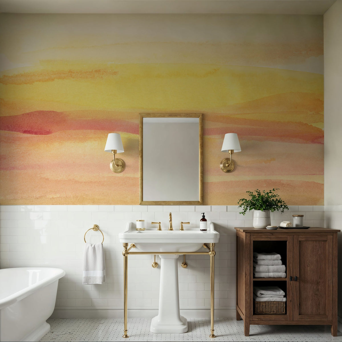 Pink Sunrise II Mural Wallpaper - room preview 06