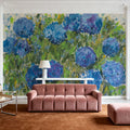 Summer Hydrangeas Mural Wallpaper - Cool Tone - room preview 06
