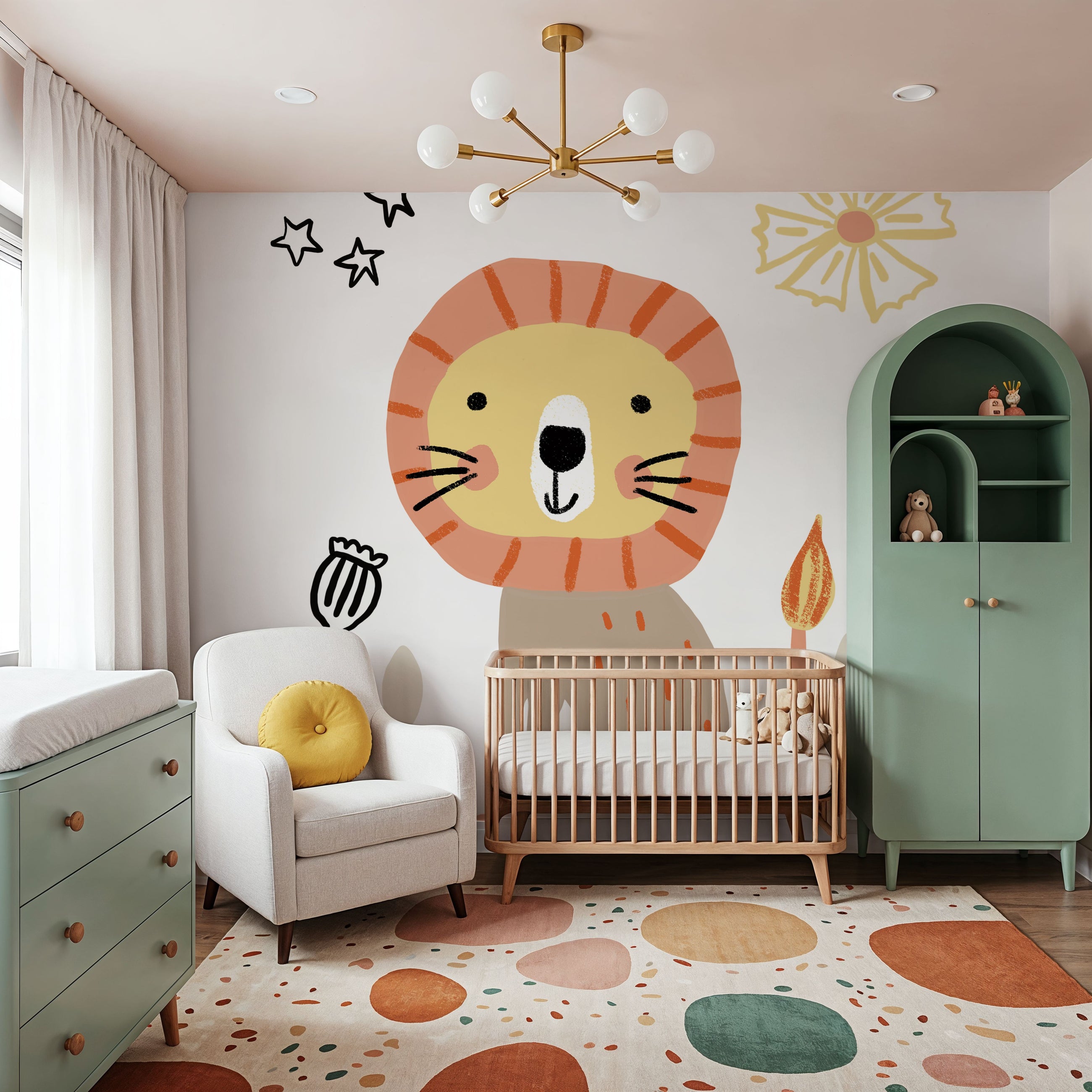 Baby Lion Mural Wallpaper