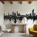 Montevideo Uruguay Skyline Black & White Mural Wallpaper - room preview 06
