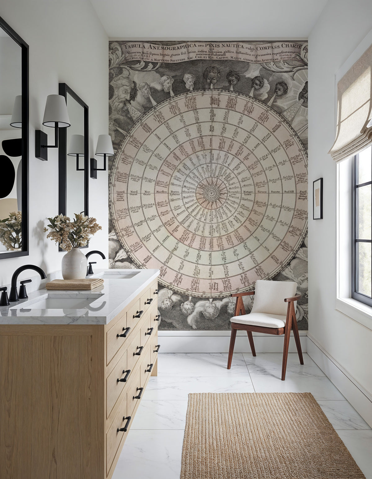 Map of Winds Mural Wallpaper - room preview 06