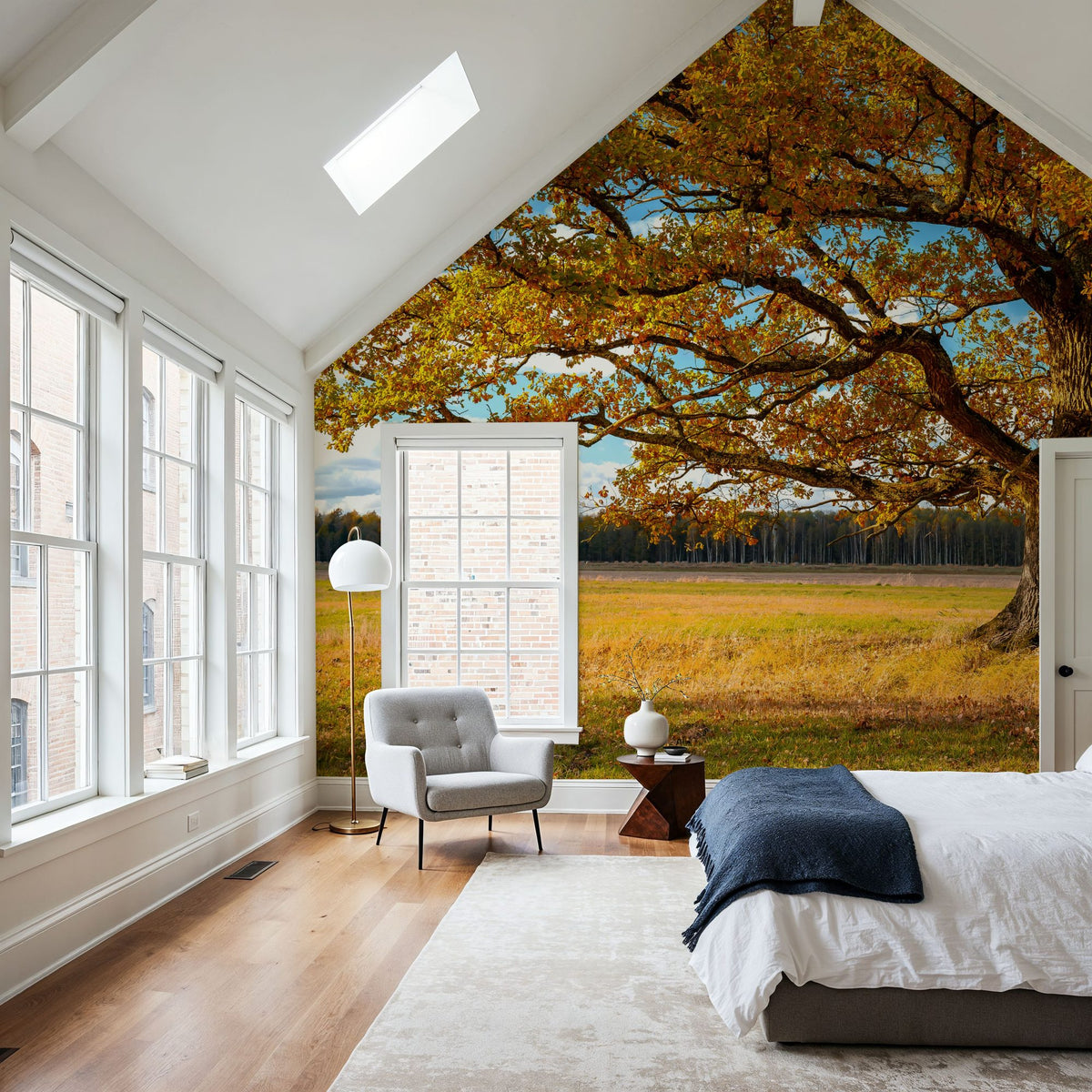 Golden Fall Tree Afternoon Mural Wallpaper - room preview 06