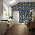 Homley Geometry, Navy Mural Wallpaper - room preview 06