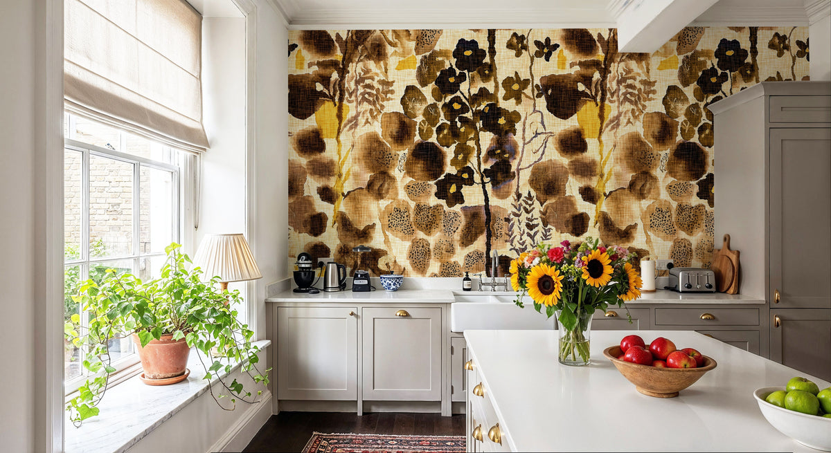 Woven Blossom Mural Wallpaper - room preview 06
