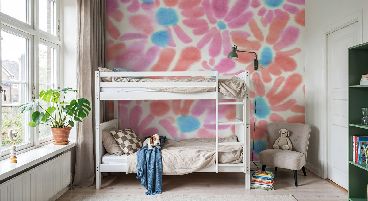August Blossoms, Pink Mural Wallpaper - room preview 06