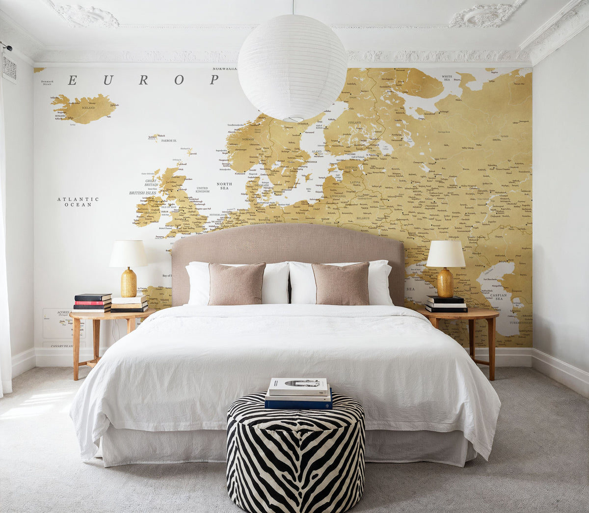 Europe Map Detailed - Rossie Mural Wallpaper - room preview 06