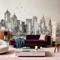 Skyline Sketches Boston Mural Wallpaper - room preview 06