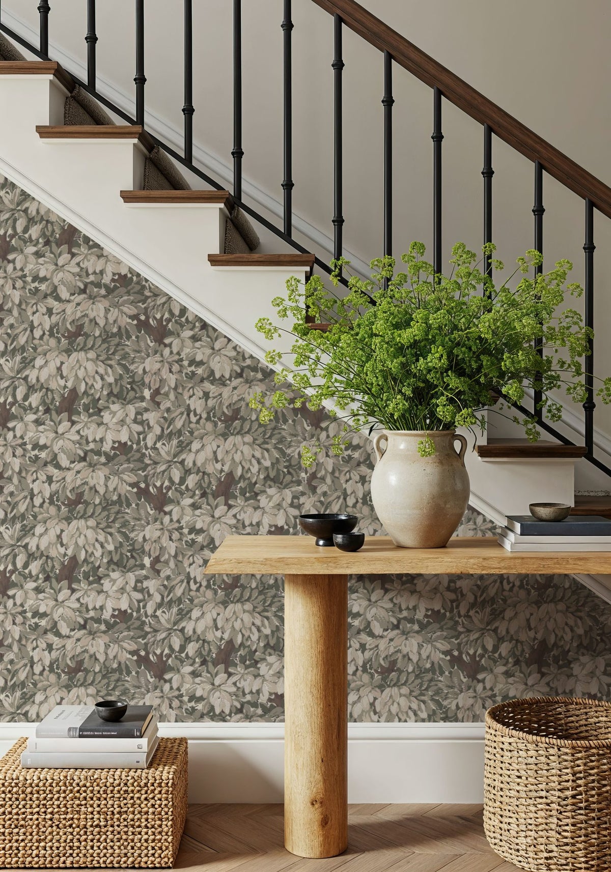 Tree Bower, Khaki Mural Wallpaper - room preview 06