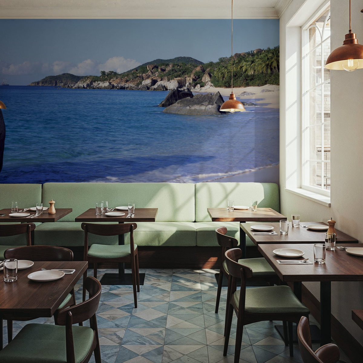Tropical Boulder Cove Mural Wallpaper - room preview 06