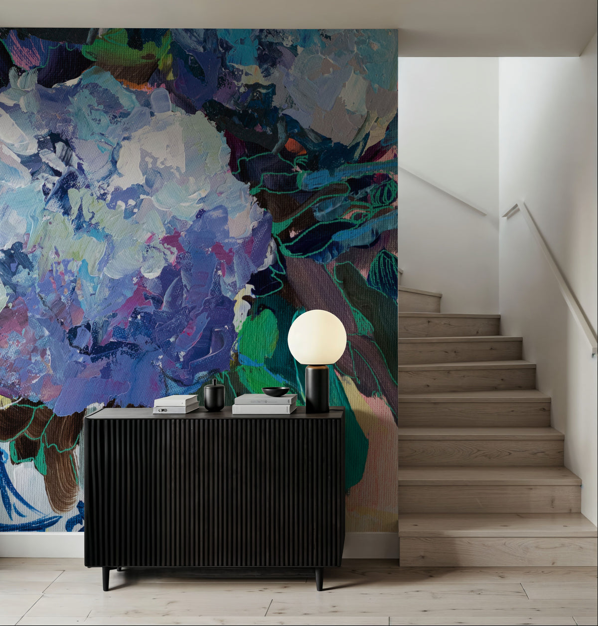 August Bloom Blue Hydrangea Mural Wallpaper - room preview 06