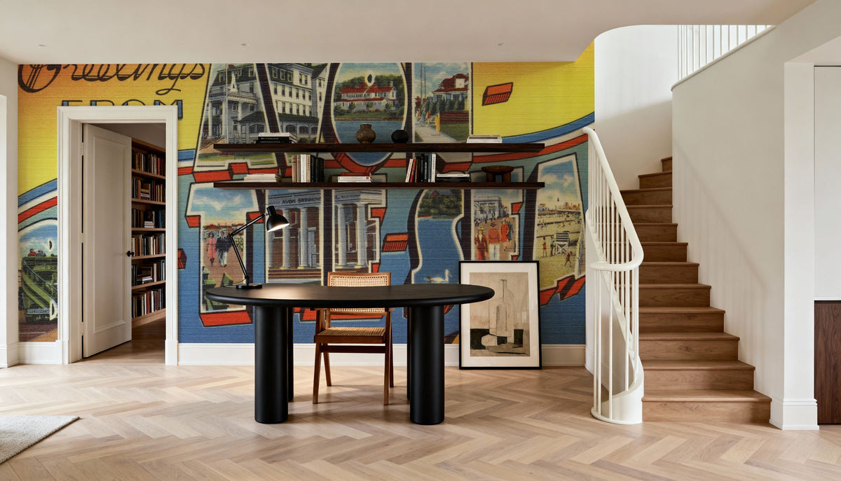 Greetings From Avon-by-the-sea Mural Wallpaper - room preview 06