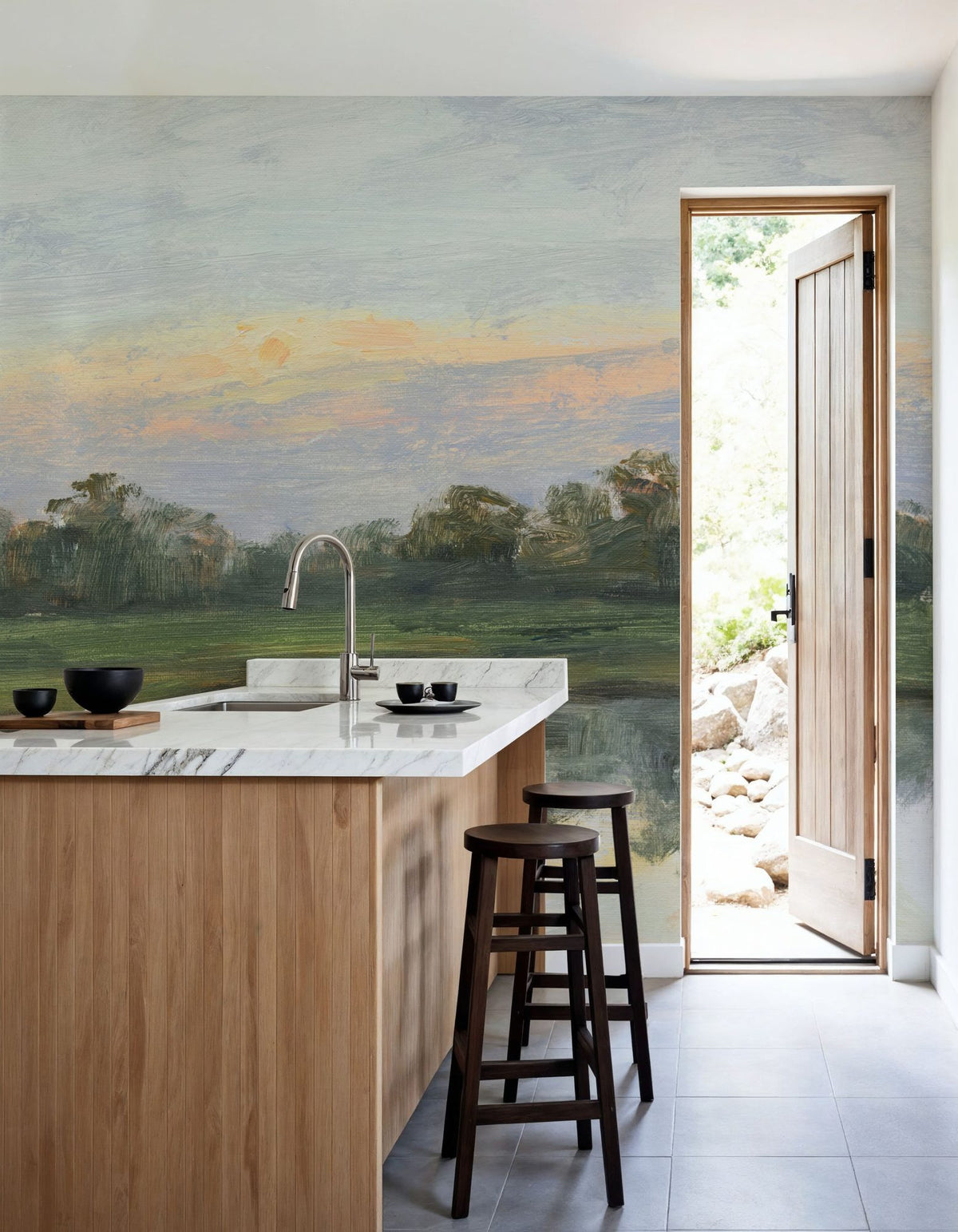 Calm and Still At Sunrise Mural Wallpaper - room preview 06