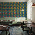 Parrot Paradise Blue Mural Wallpaper - room preview 06