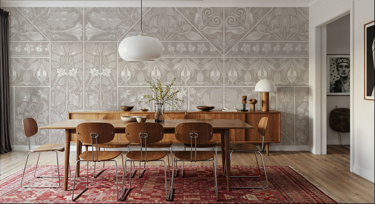 Floral Mood Beige Mural Wallpaper - room preview 06