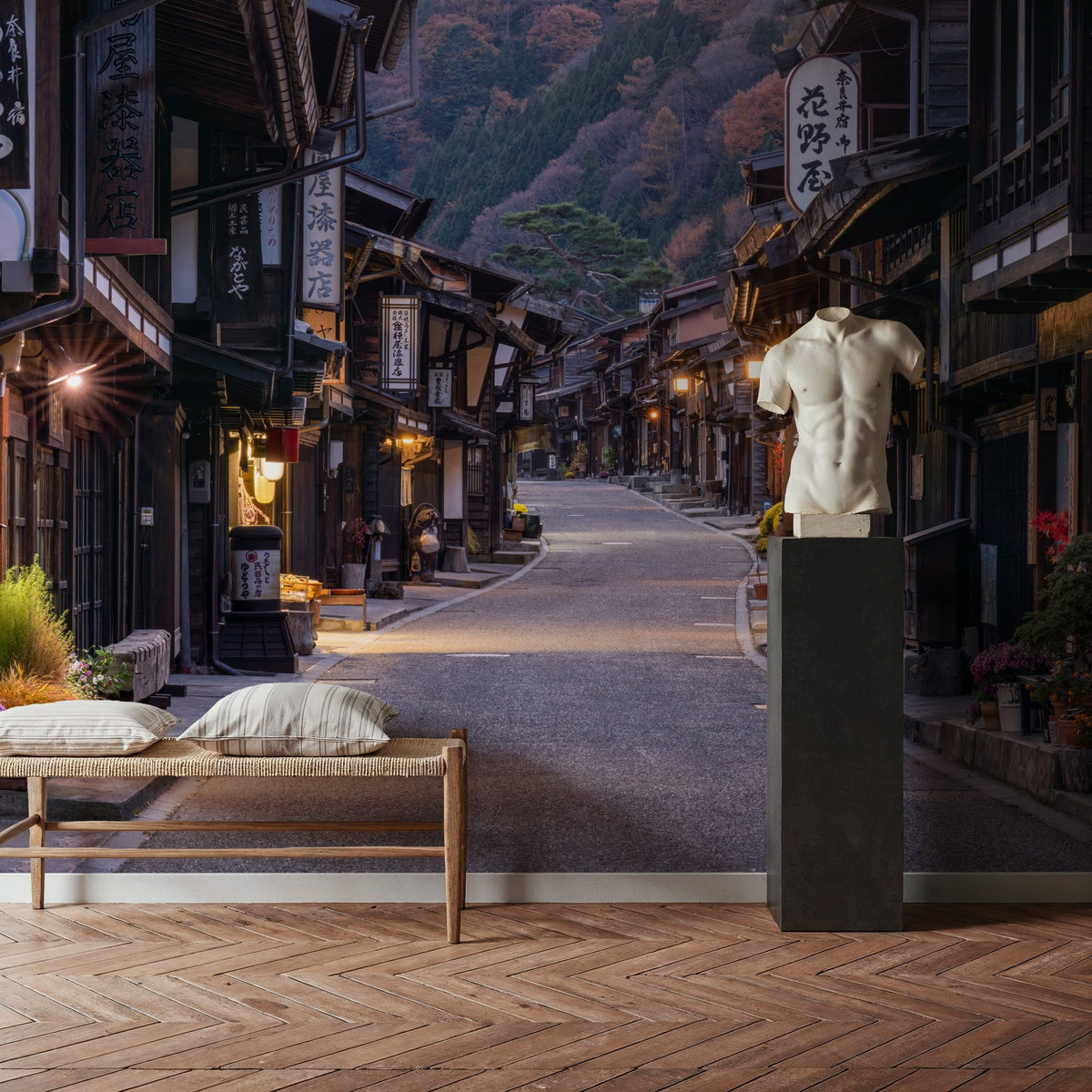 Narai-juku Streets Mural Wallpaper - room preview 06