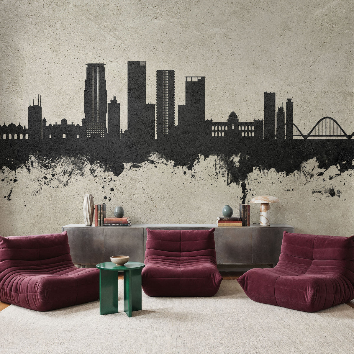 Dhaka Bangladesh Skyline Concrete Mural Wallpaper - room preview 06