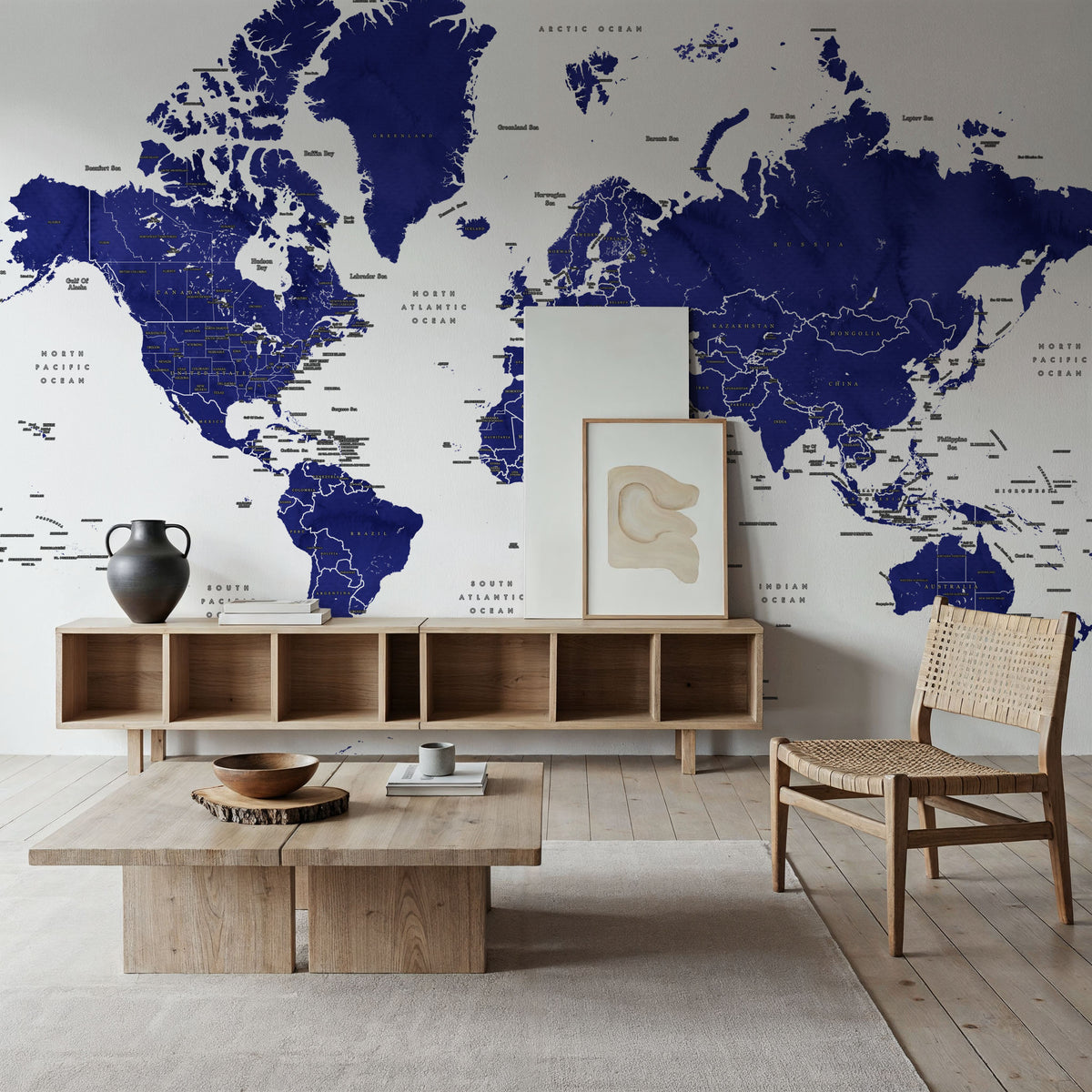 World Map - Nevin Mural Wallpaper - room preview 06